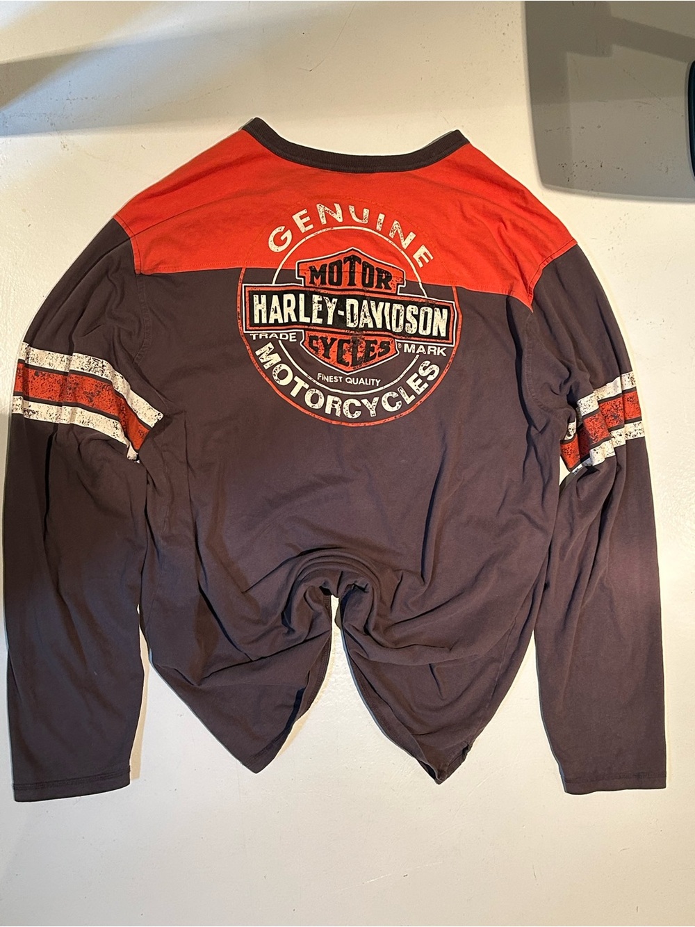 Harley-Davidson Red & Charcoal Graphic Long Sleeve Tee